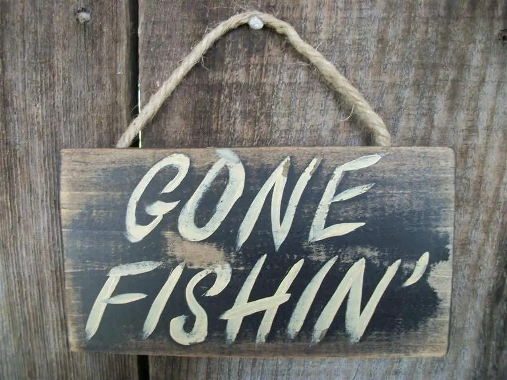 gone fishin sign